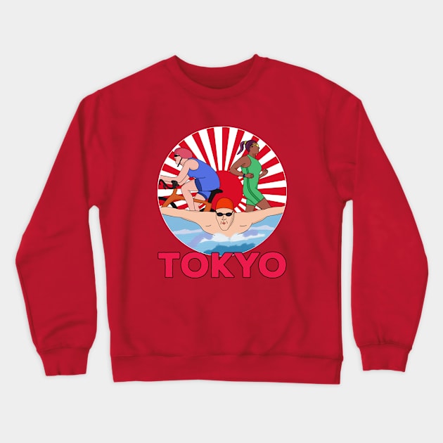 Tokyo Triathlon Crewneck Sweatshirt by DiegoCarvalho